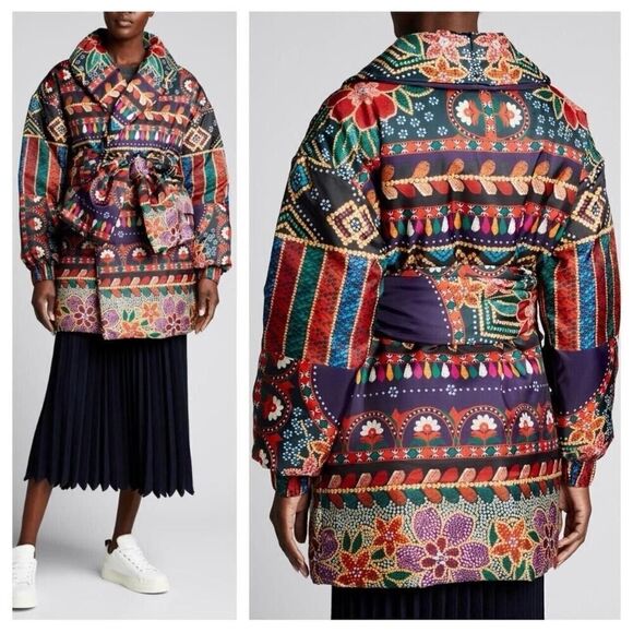 Farm Rio Floral patchwork puffer kimono jacket Medium
